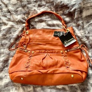 B makowsky orange shoulder bag